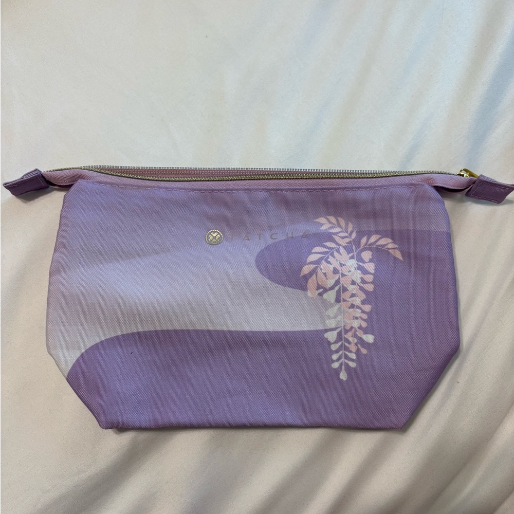 Tatcha Lavender Floral Cosmetic Bag